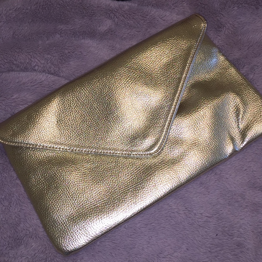Gold leather purse